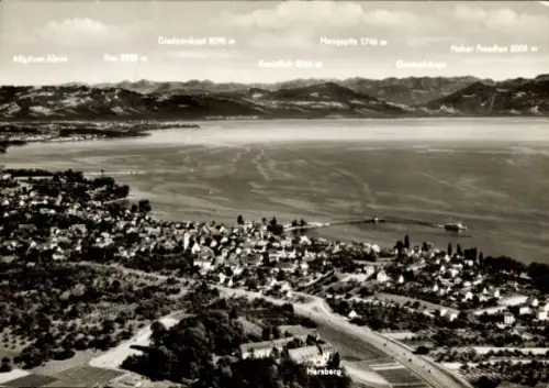 Ak Immenstaad am Bodensee, Landschaftsaufnahme, Bodensee, Allgäuer Alpen, Diedamskopf, Hangspitz,