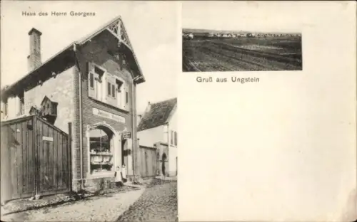 Ak Ungstein Bad Dürkheim am Pfälzerwald, Haus des Herrn Georgens, Gruß aus  Schwarz-Weiß-Foto