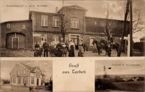 Ak Tarbek in Holstein, Gastwirtschaft Heinr. Schädler, Wasserwerk