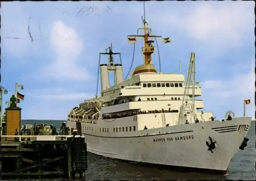 Ak HADAG Seetouristik, Fährschiff Wappen von Hamburg