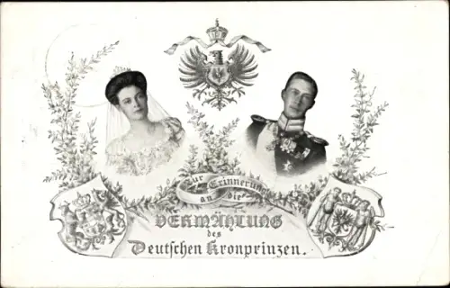 Wappen Ak Kronprinz Wilhelm von Preußen, Vermählung mit Cecilie von Preußen
