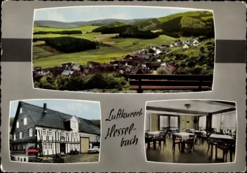 Ak Hesselbach Bad Laasphe in Westfalen, Panorama, Pension Willi Gerhardt