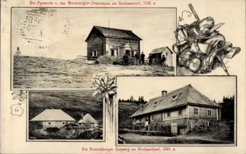 Ak Aspangberg St. Peter Niederösterreich, Wetterkoglerhaus am Hochwechsel, Die Pyramide, Wetterko