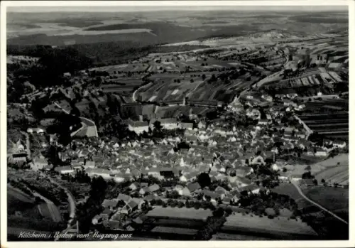 Ak Külsheim in Baden, Luftaufnahme von  Baden, Landschaft, Häuser, Felder