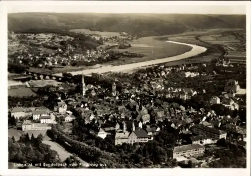 Ak Lohr am Main Unterfranken, Fliegeraufnahme
