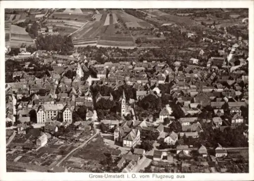 Ak Groß Umstadt im Odenwald Hessen, Fliegeraufnahme