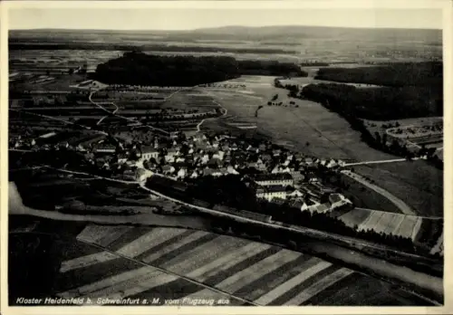 Ak Heidenfeld Röthlein in Unterfranken Bayern, Kloster Heidenfeld, Luftaufnahme