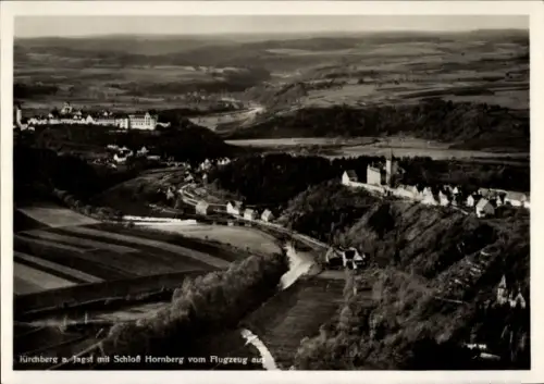 Ak Kirchberg an der Jagst, Fliegeraufnahme mit Schloss Hornberg