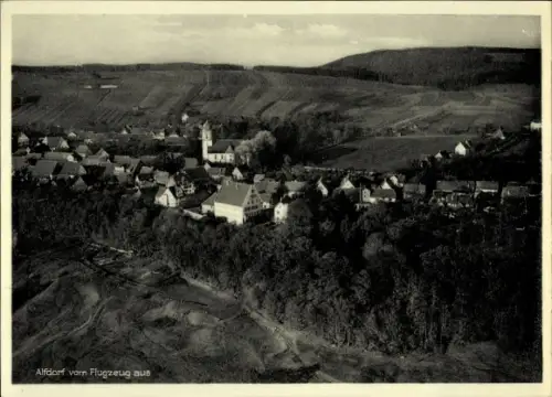 Ak Alfdorf in Württemberg, Luftaufnahme von  Flugzeugansicht, ländliche Umgebung
