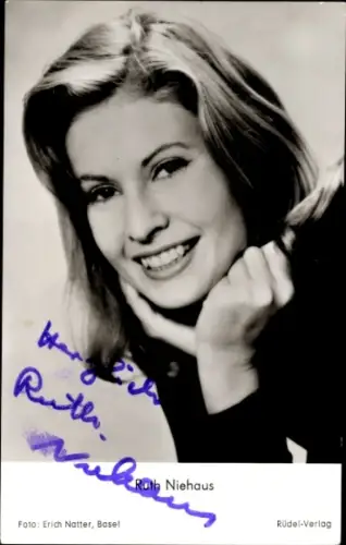 Ak Schauspielerin Ruth Niehaus, Portrait, Autogramm