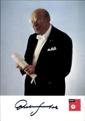 Autogrammkarte Dirigent Robert Stolz, Portrait, Autogramme