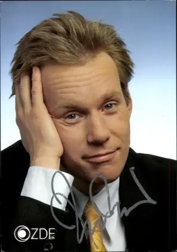 Autogrammkarte Moderator Johannes B. Kerner, Portrait, Autogramm