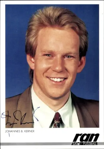 Autogrammkarte Moderator Johannes B. Kerner, Portrait, Autogramm