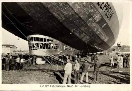 Sammelbild Zeppelin Weltfahrten Nr. 119 LZ 127 Graf Zeppelin Fahrtbetrieb, Nach der Landung