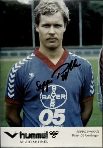 Autogrammkarte Fußballer Seppo Pyykkö, KFC Uerdingen 05, Autogramm