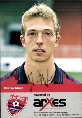 Autogrammkarte Fußballer Stefan Maaß, KFC Uerdingen 05, Autogramm