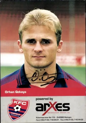 Autogrammkarte Fußballer Orhan Qzkaya, KFC Uerdingen 05, Autogramm