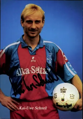 Autogrammkarte Fußballer Kai Uwe Schnell, KFC Uerdingen 05, Autogramm