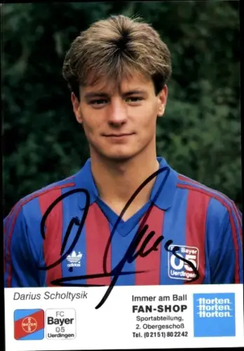 Autogrammkarte Fußballer Darius Scholtysik, KFC Uerdingen 05, Autogramm
