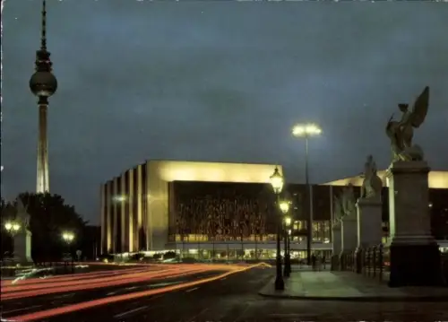 Ak Berlin, Marx Engels Brücke, Fernsehturm, Palast der Republik