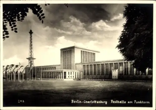 Foto Ak Berlin Charlottenburg Westend, Festhalle am Funkturm