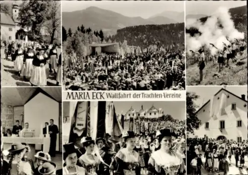 Ak Siegsdorf in Oberbayern, Kloster Maria Eck, Wallfahrt der Trachten-Vereine