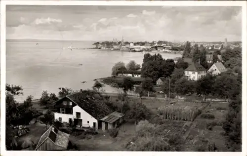 Ak Friedrichshafen am Bodensee, Bodensee,  Haus Dimmler, Garten, Wasser, Boote