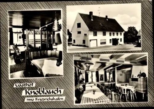 Ak Friedrichshafen am Bodensee, Gasthof Knoblauch, 7990  Innenansichten, Außenansicht