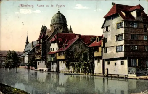 Ak Nürnberg,  Pegnitz,  Gebäude, Wasser, 