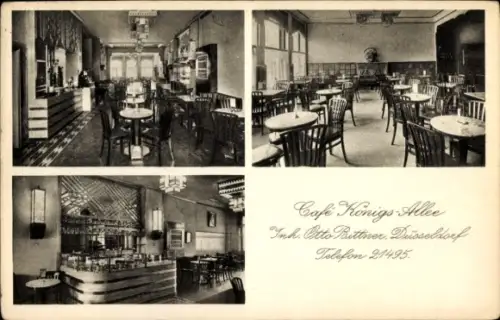 Ak Düsseldorf am Rhein, Café Königs-Allee, Innenansichten