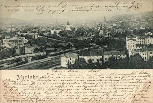Ak Iserlohn im Märkischen Kreis, Franzosenhohl, Stadtansicht,  Eisenbahn, Häuser, Kirche