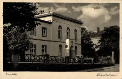 Ak Iserlohn im Märkischen Kreis, Franzosenhohl,  Landratsamt, Gebäude mit Fahnen, 