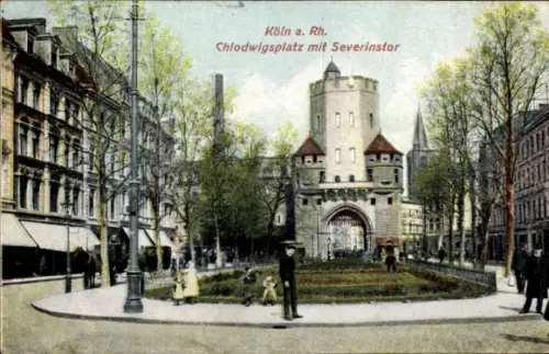 Ak Cöln Köln am Rhein, Chlodwigsplatz, Severinstor,   