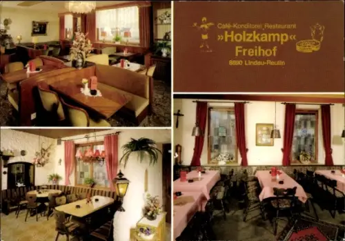 Ak Reutin Lindau am Bodensee Schwaben, Holzkamp Freihof, Innenansichten