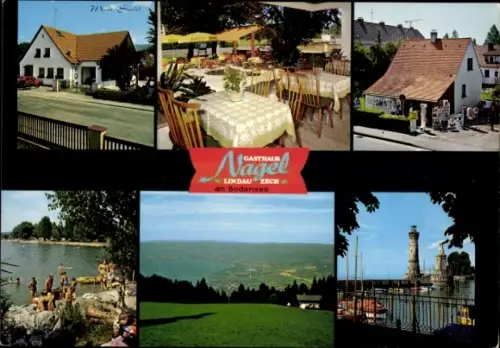 Ak Zech Lindau am Bodensee Schwaben, Gasthaus Nagel, Bodensee, Restaurant, Freizeitaktivitäten, L
