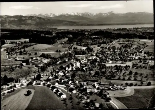 Ak Oberreitnau Lindau am Bodensee Schwaben, Landschaft mit Bergen, Feldern, Dörfern, Oberreitnau 