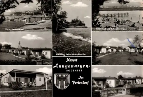 Ak Langenargen am Bodensee, Kurort  Strandbad, Schweizer Alpen, Feriendorf, Bodensee