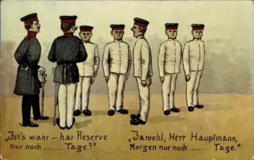 Ak Deutsche Soldaten in Uniform stehen vor einem Offizier