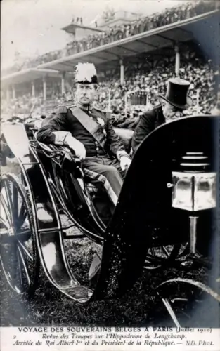 Ak Ankunft von König Albert, Französischer Präsident