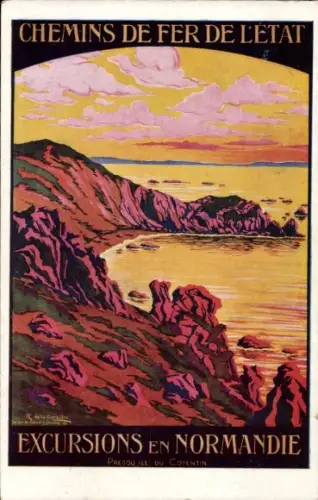 Künstler CPA Reklame, Chemins de Fer de l'Etat, Excursions en Normandie