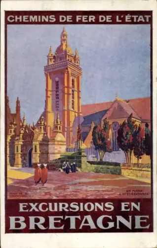 Künstler CPA Reklame, Chemins de Fer de l'Etat, Excursions en Bretagne