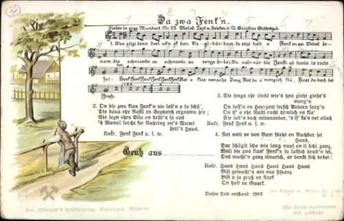 Lied Ak Günther, Anton, Erzgebirgische Mundart 23, Da zwa Fink'n