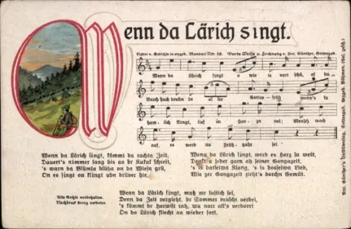 Lied Ak Günther, Anton, Erzgebirgische Mundart 52, Wenn da Lärich singt