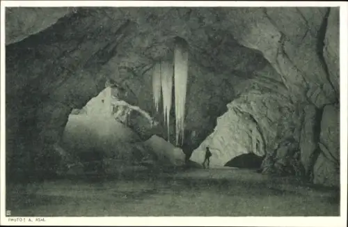 Ak Salzburg, Eisriesenwelt im Tennengebirge, Eispalast, U-Tunnel