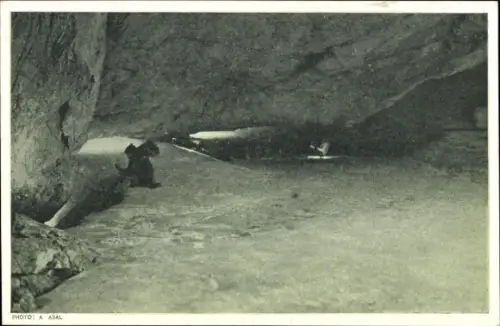 Ak Salzburg, Eisriesenwelt im Tennengebirge, Sturmsee, Eistor