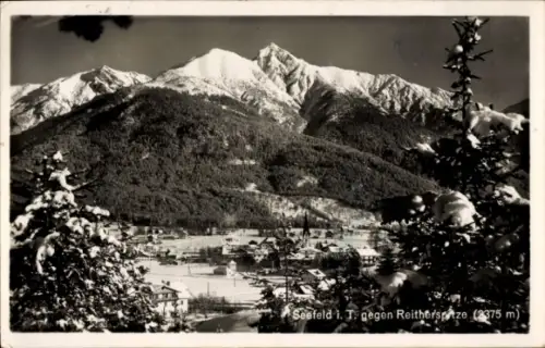 Ak Seefeld in Tirol, Berglandschaft,  Reitherspitze, Schnee, 