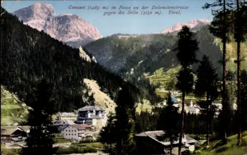 Ak Canazei Trentino, Dolomitenstraße, Sella