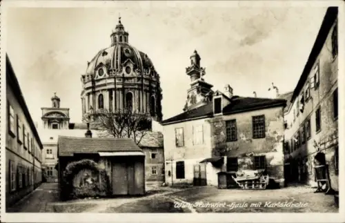 Ak Wien 1 Innere Stadt, Fruhwirt-Haus, Karlskirche,   Bedeutung, Franz Schubert