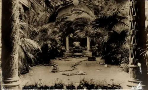 Ak Budapest Ungarn, Tropischer Garten, Palmen, Brunnen, Golfplatz, St. Gellért Hotel