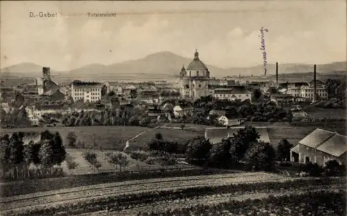 Ak Jablonné v Podještědí Deutsch Gabel Region Reichenberg, Totalansicht